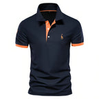 Men's Contrast Trim Short Sleeve Polo Shirt