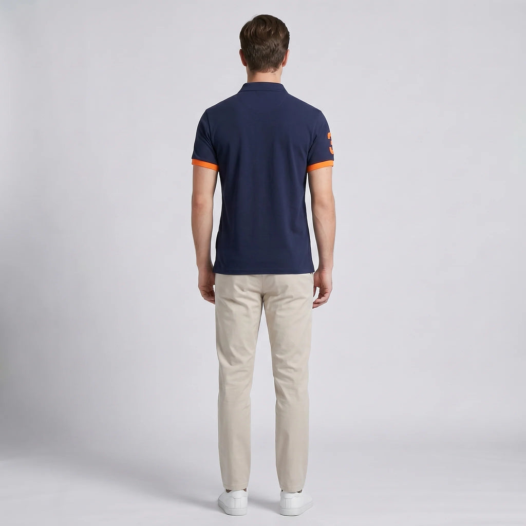 Men's Contrast Trim Short Sleeve Polo Shirt