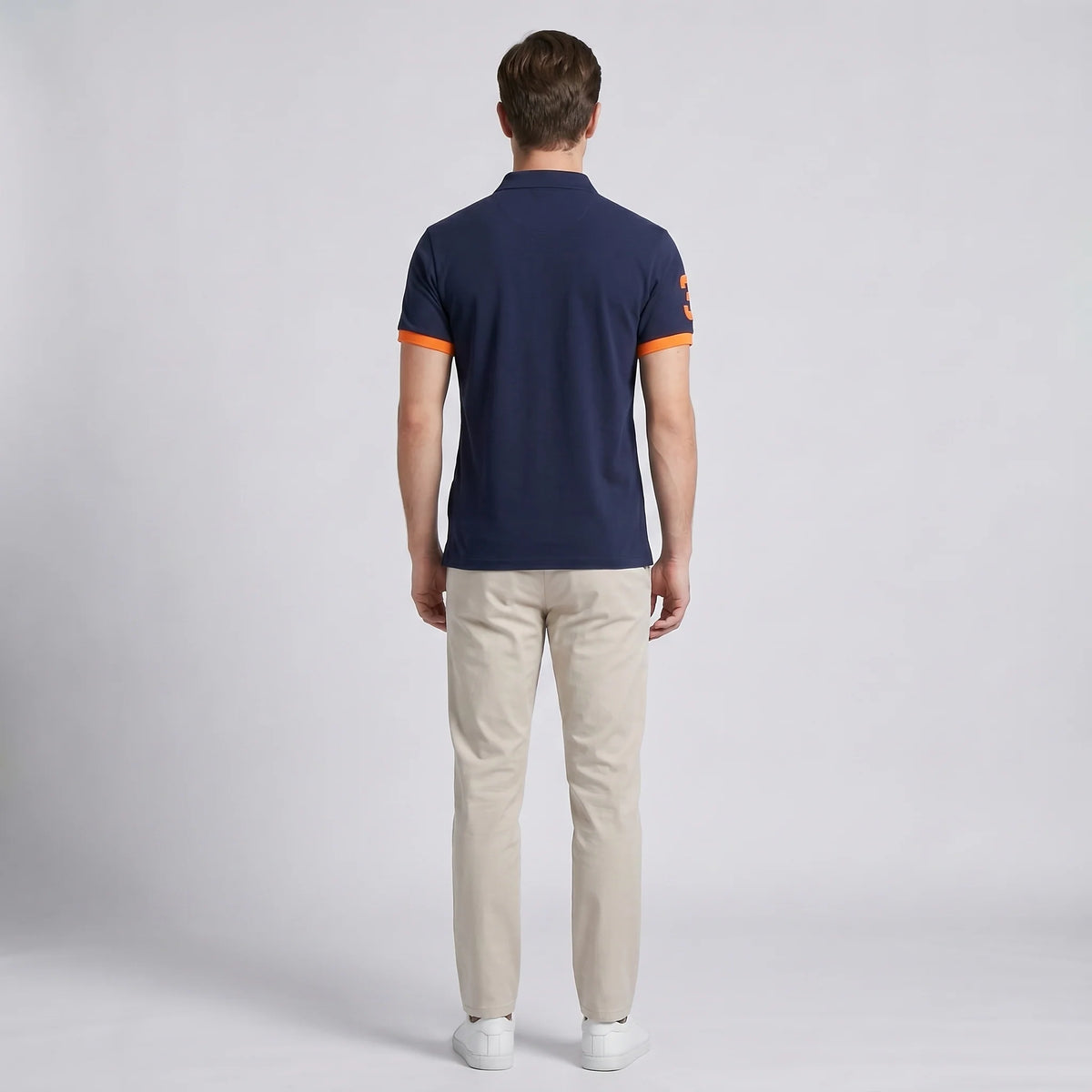 Men's Contrast Trim Short Sleeve Polo Shirt