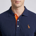 Men's Contrast Trim Short Sleeve Polo Shirt