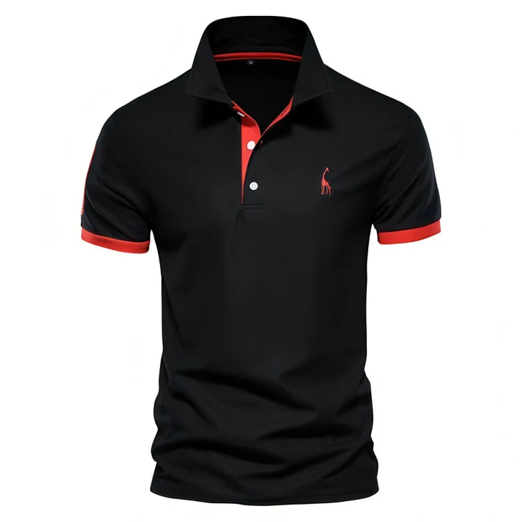 Men's Contrast Trim Short Sleeve Polo Shirt