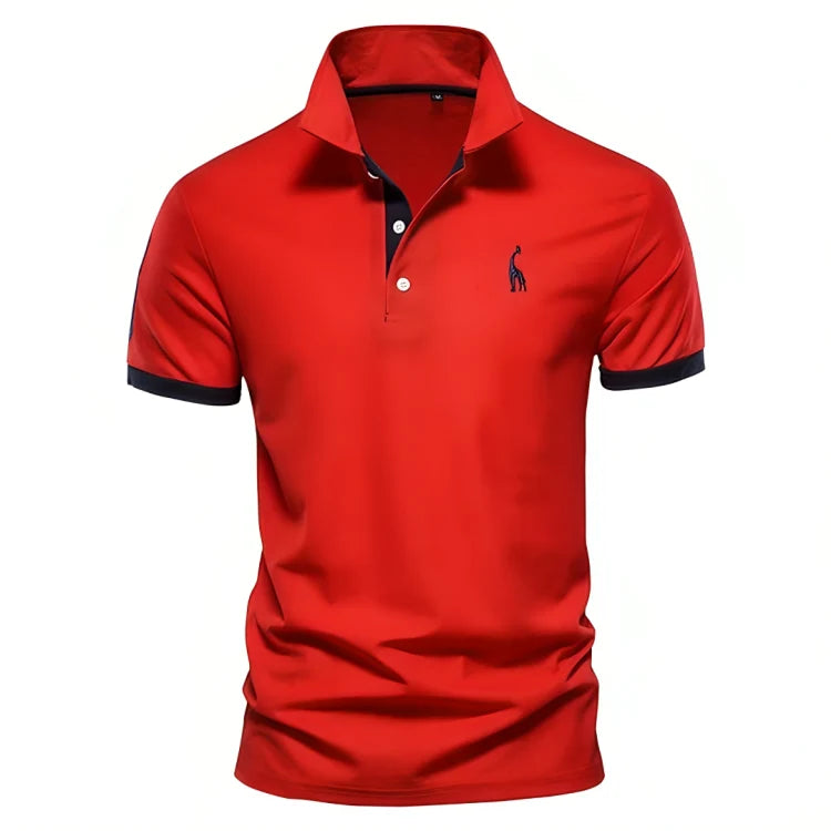 Men's Contrast Trim Short Sleeve Polo Shirt