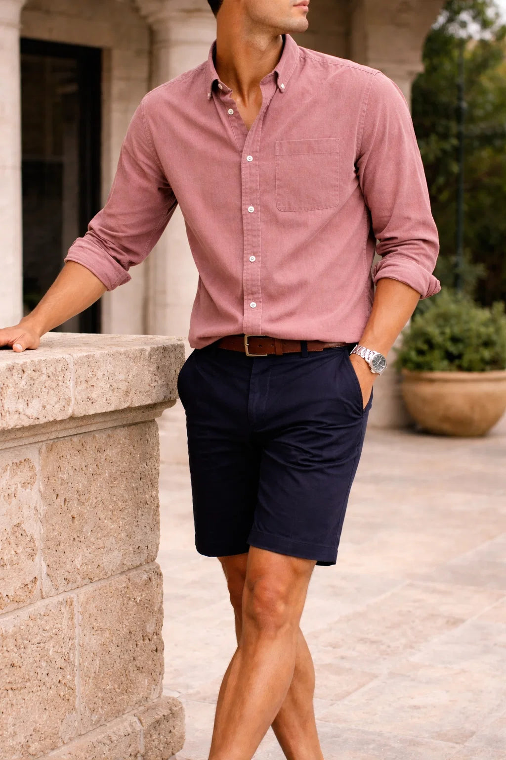 Men's Cotton Button-Down Casual Shirt