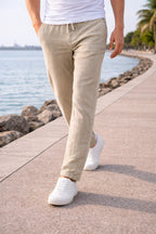 Men's Cotton Drawstring Casual Trousers