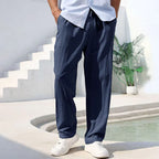 Men's Cotton Linen Straight-Leg Trousers