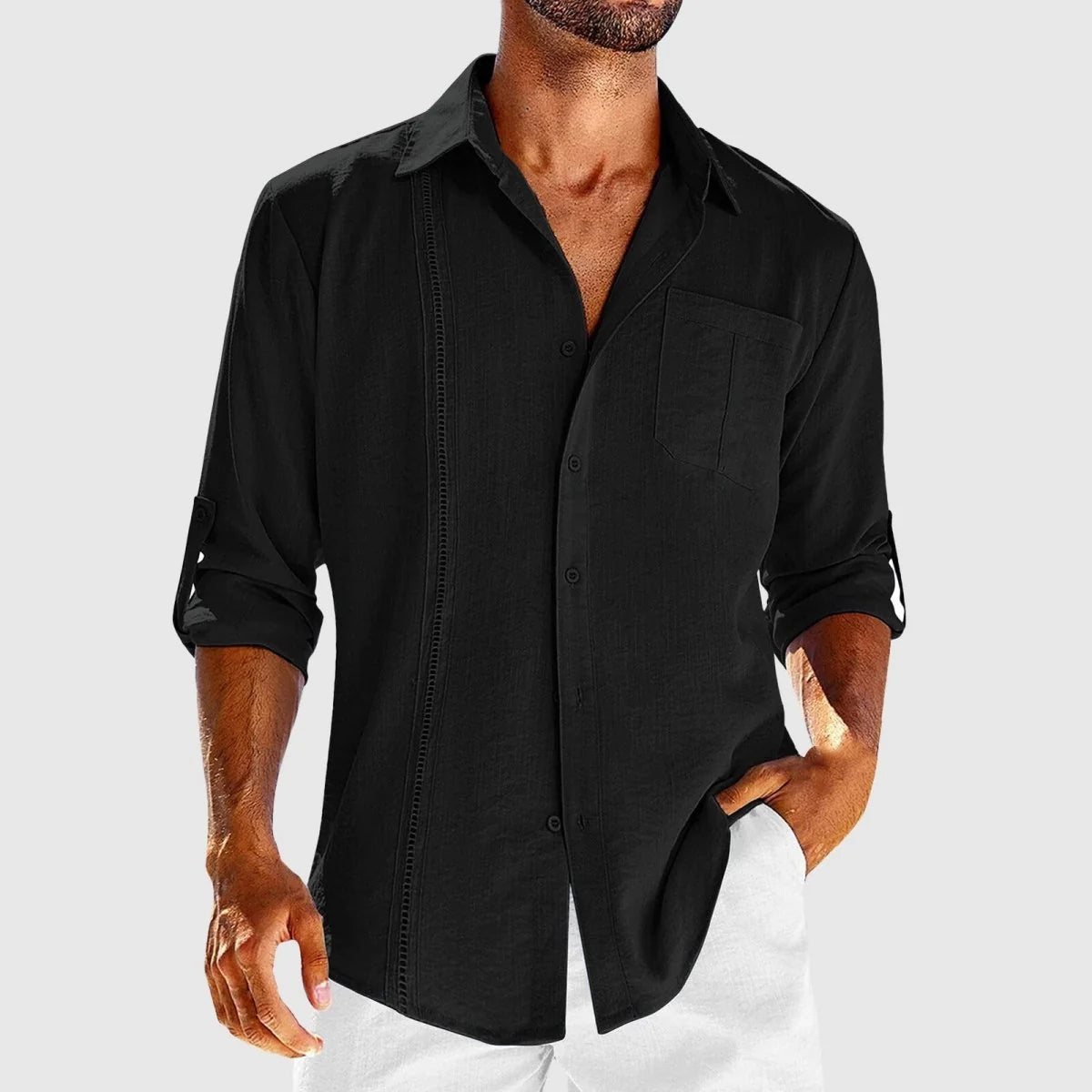 Men's Embroidered Button Down Shirt