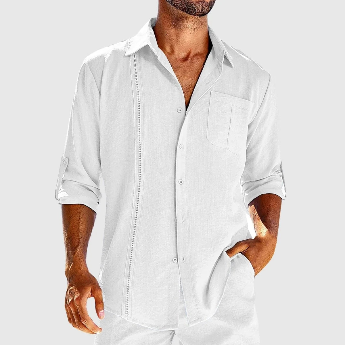 Men's Embroidered Button Down Shirt