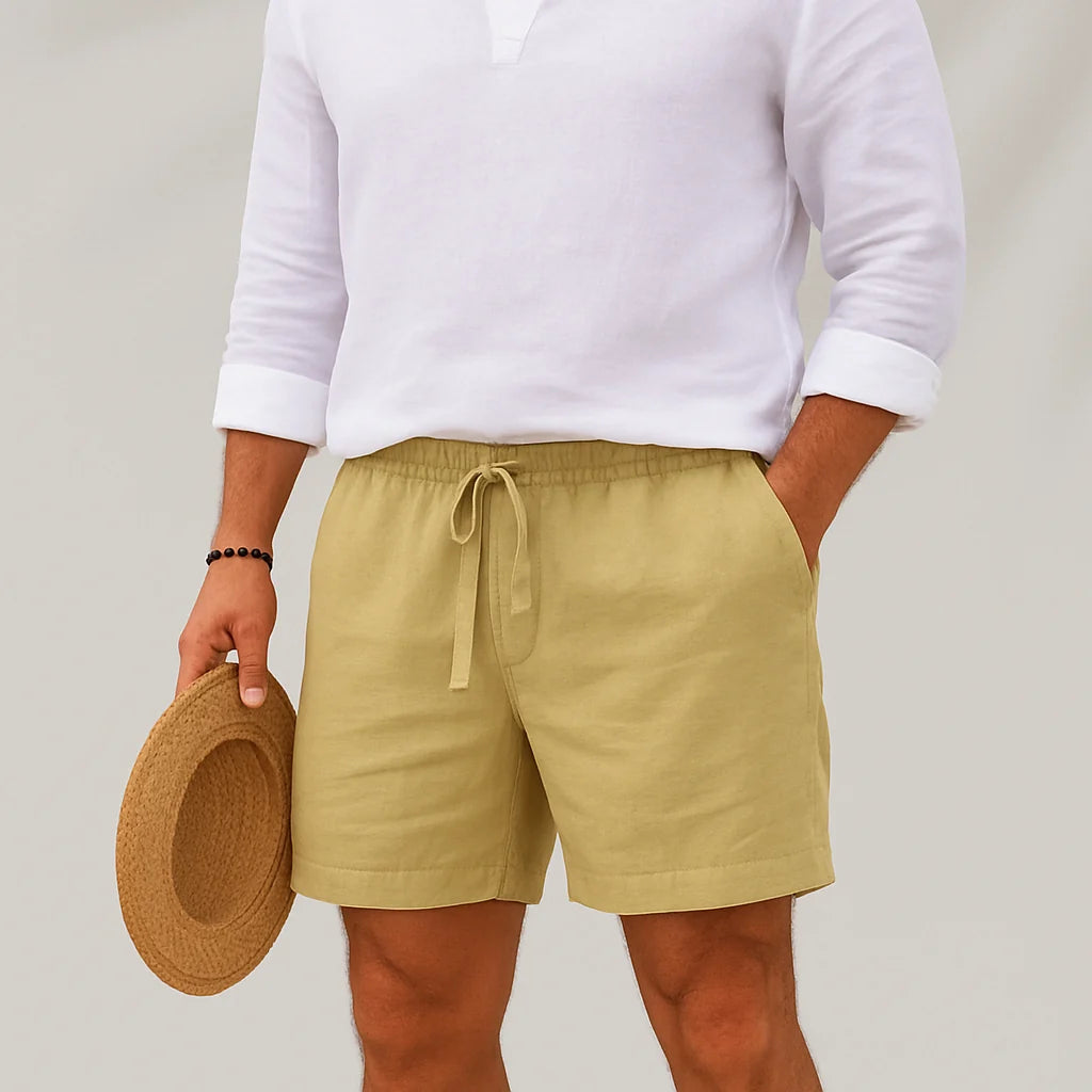 Men's Lightweight Relaxed Fit Linen Summer Shorts