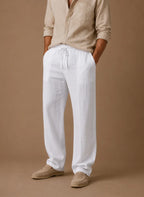 Men's Linen Blend Smart Casual Trousers