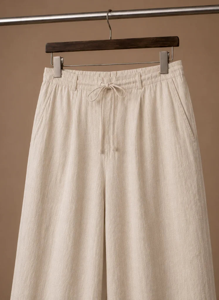 Men's Linen Blend Smart Casual Trousers