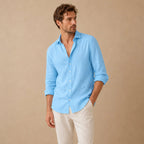 Men's Linen Casual Relaxed Button-Down Shirt