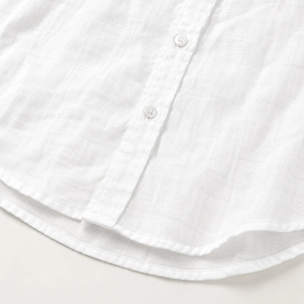Men's Linen Casual Relaxed Button-Down Shirt