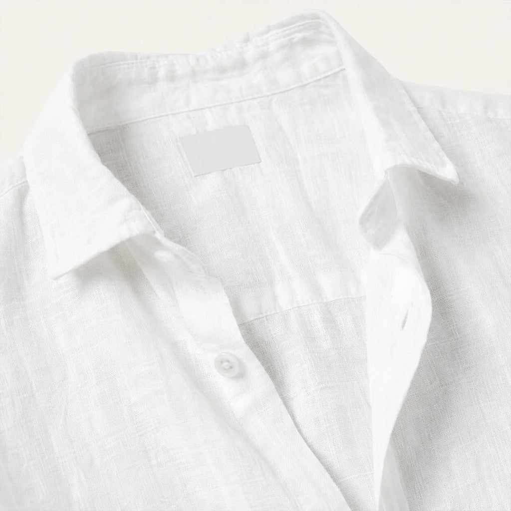 Men's Linen Casual Relaxed Button-Down Shirt