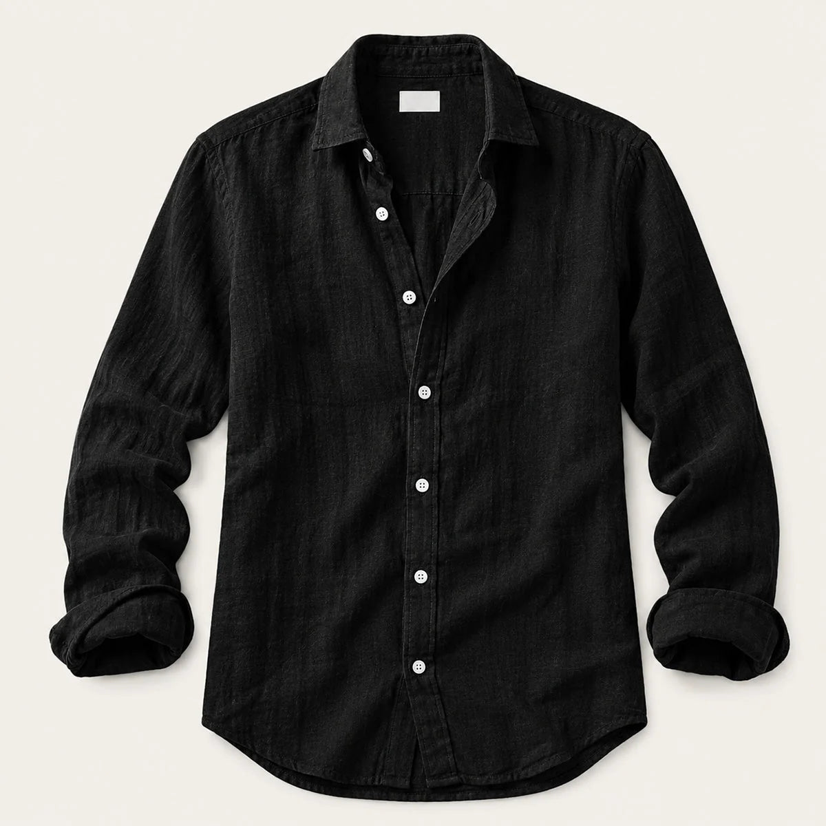 Men's Linen Casual Relaxed Button-Down Shirt