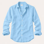 Men's Linen Casual Relaxed Button-Down Shirt