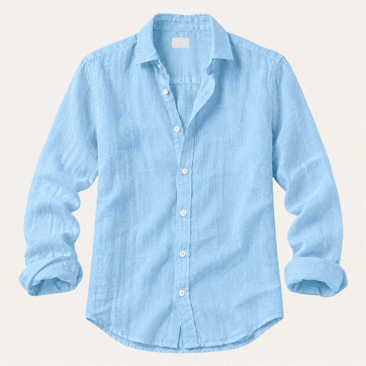 Men's Linen Casual Relaxed Button-Down Shirt