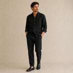 Men's Linen Casual Relaxed Shirt and Trousers Set
