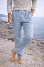 Men's Linen Drawstring Casual Trousers