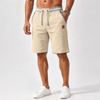 Men's Linen-Look Drawstring Beach Shorts
