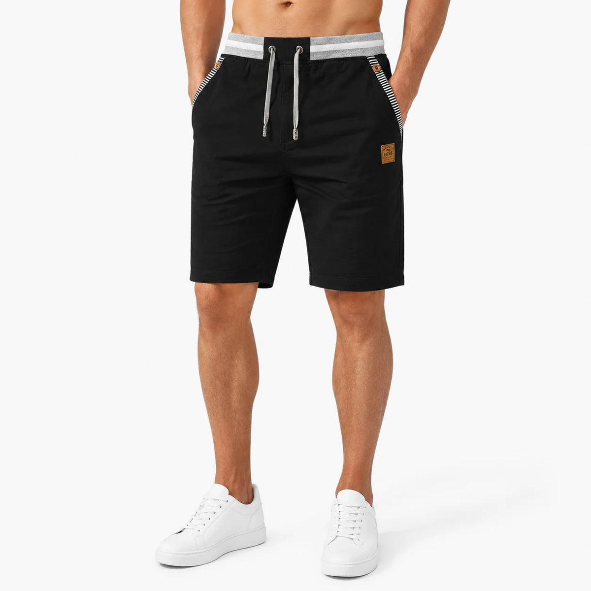 Men's Linen-Look Drawstring Beach Shorts