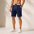 Men's Linen-Look Drawstring Beach Shorts