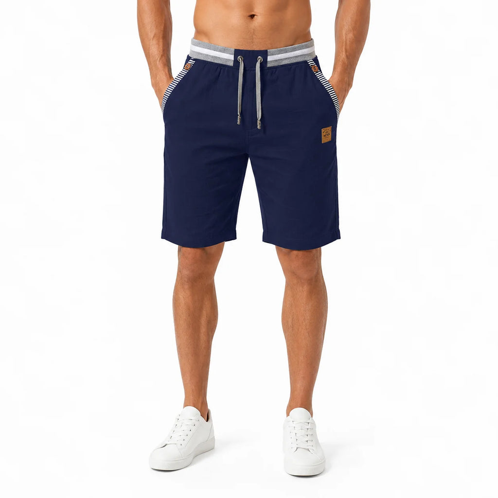 Men's Linen-Look Drawstring Beach Shorts