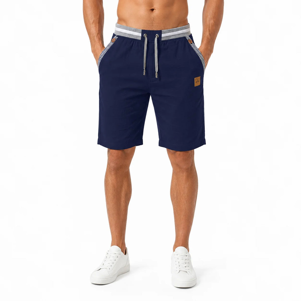 Men's Linen-Look Drawstring Beach Shorts