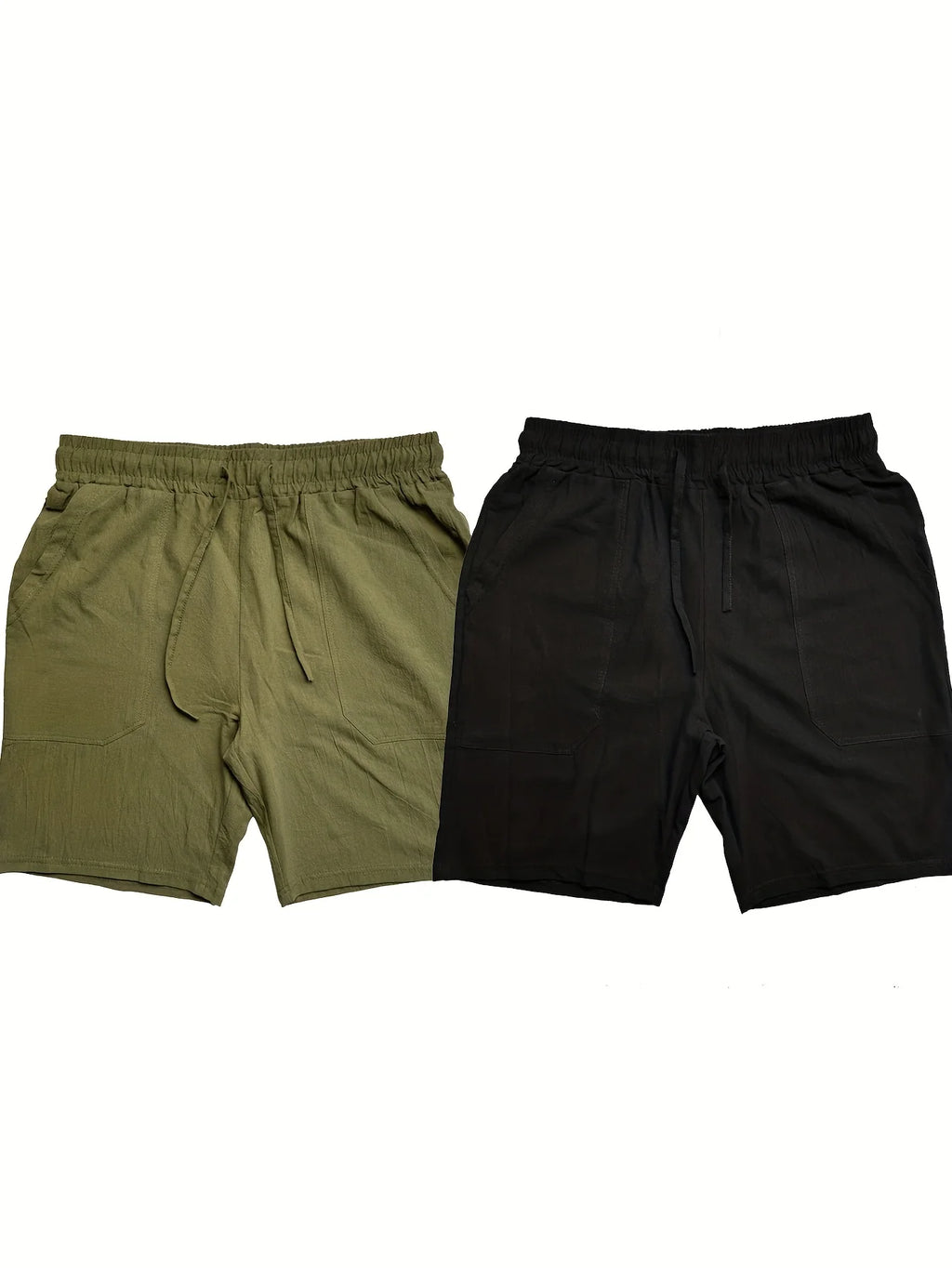 Men's Linen-Look Drawstring Casual Shorts 2-Pack