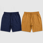 Men's Linen-Look Drawstring Casual Shorts 2-Pack