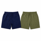 Men's Linen-Look Drawstring Casual Shorts 2-Pack