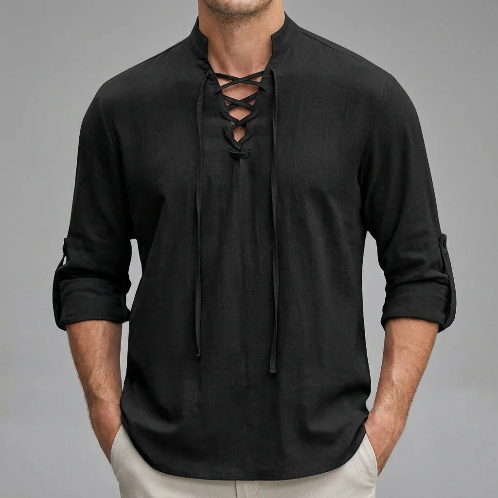 Men's Long Sleeve Henley Shirt