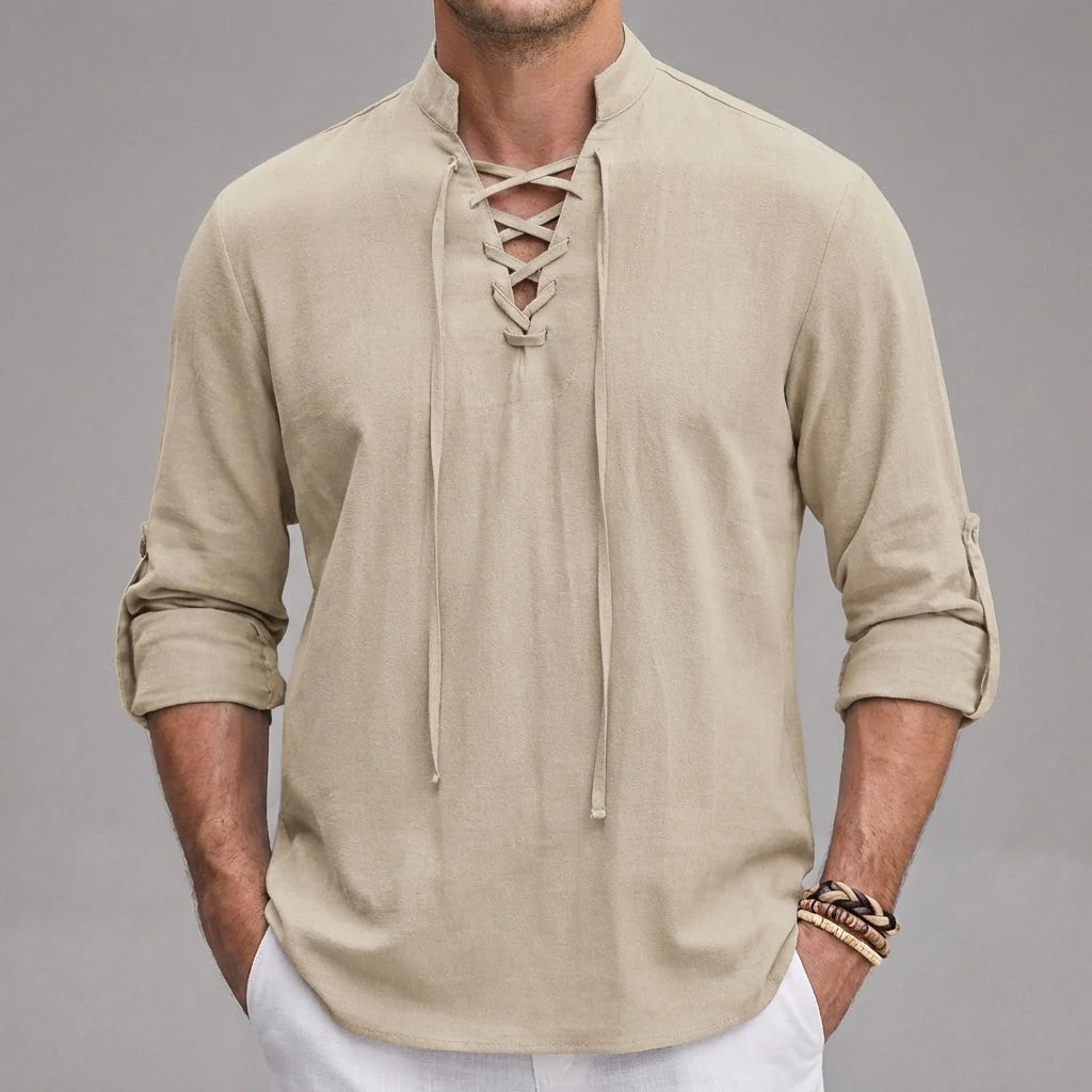 Men's Long Sleeve Henley Shirt