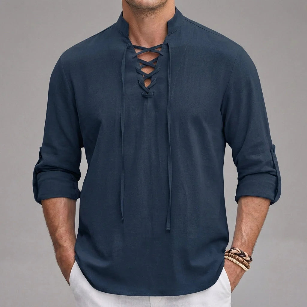 Men's Long Sleeve Henley Shirt