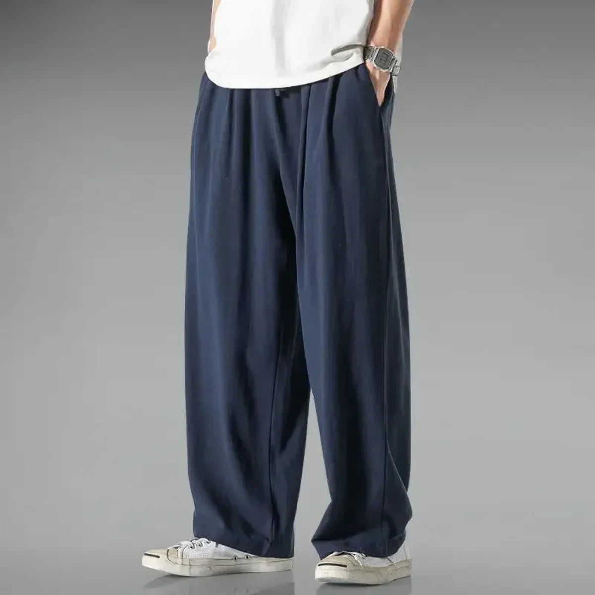 Men's Loose Fit Cotton Linen Trousers