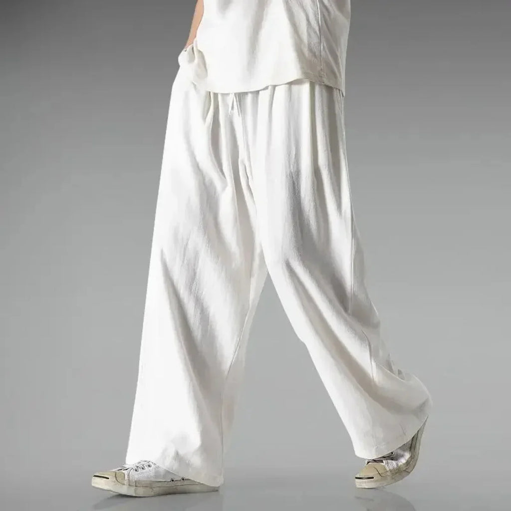 Men's Loose Fit Cotton Linen Trousers