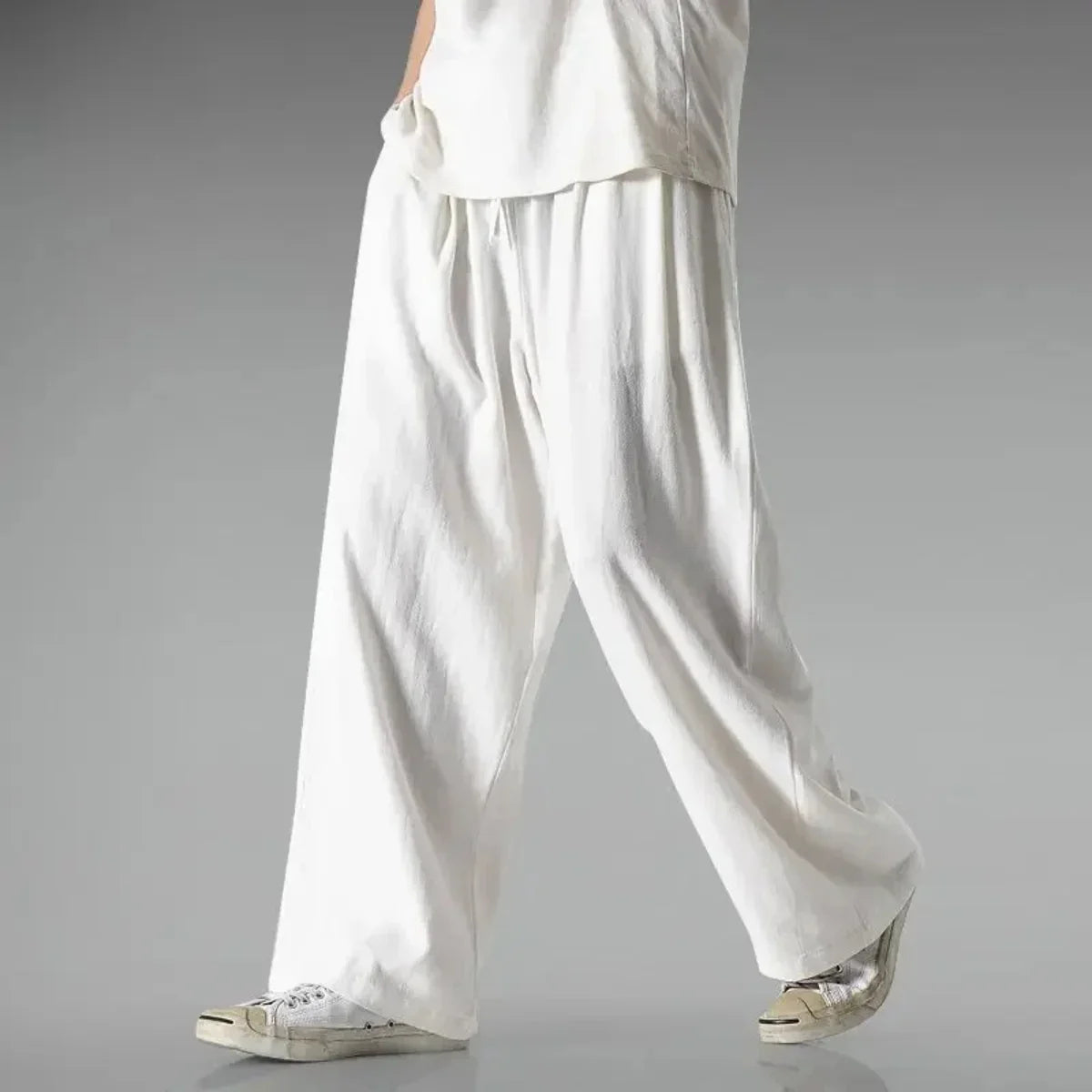 Men's Loose Fit Cotton Linen Trousers