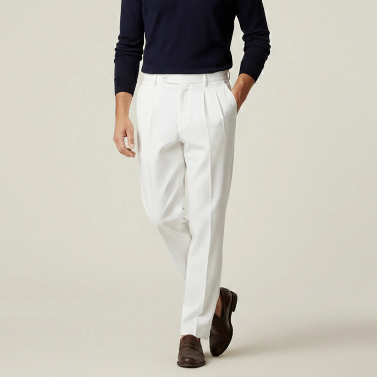 Men's Loose Fit Lightweight Linen Summer Trousers