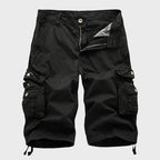 Men's Multi-Pocket Drawstring Cotton Blend Cargo Shorts