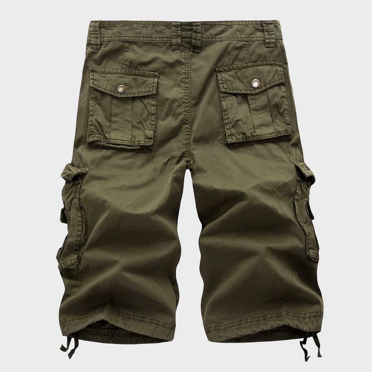 Men's Multi-Pocket Drawstring Cotton Blend Cargo Shorts