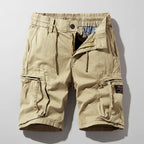 Men's Multi-Pocket Elastic-Waist Combat Cargo Shorts