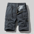 Men's Multi-Pocket Elastic-Waist Combat Cargo Shorts