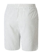 Men's Pinstripe Linen-Look Drawstring Casual Shorts