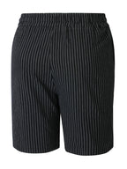 Men's Pinstripe Linen-Look Drawstring Casual Shorts