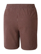 Men's Pinstripe Linen-Look Drawstring Casual Shorts