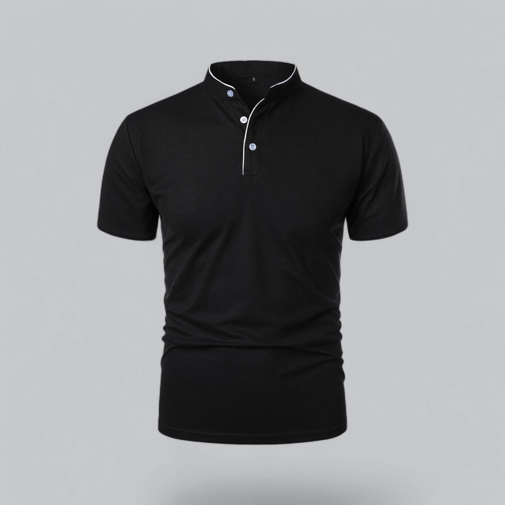 Men's Plaid Short Sleeve Polo Shirt