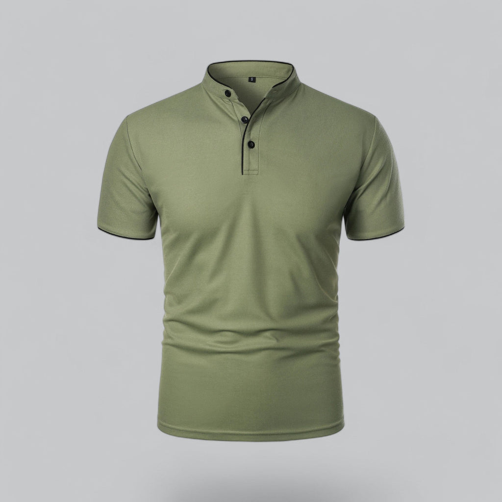 Men's Plaid Short Sleeve Polo Shirt