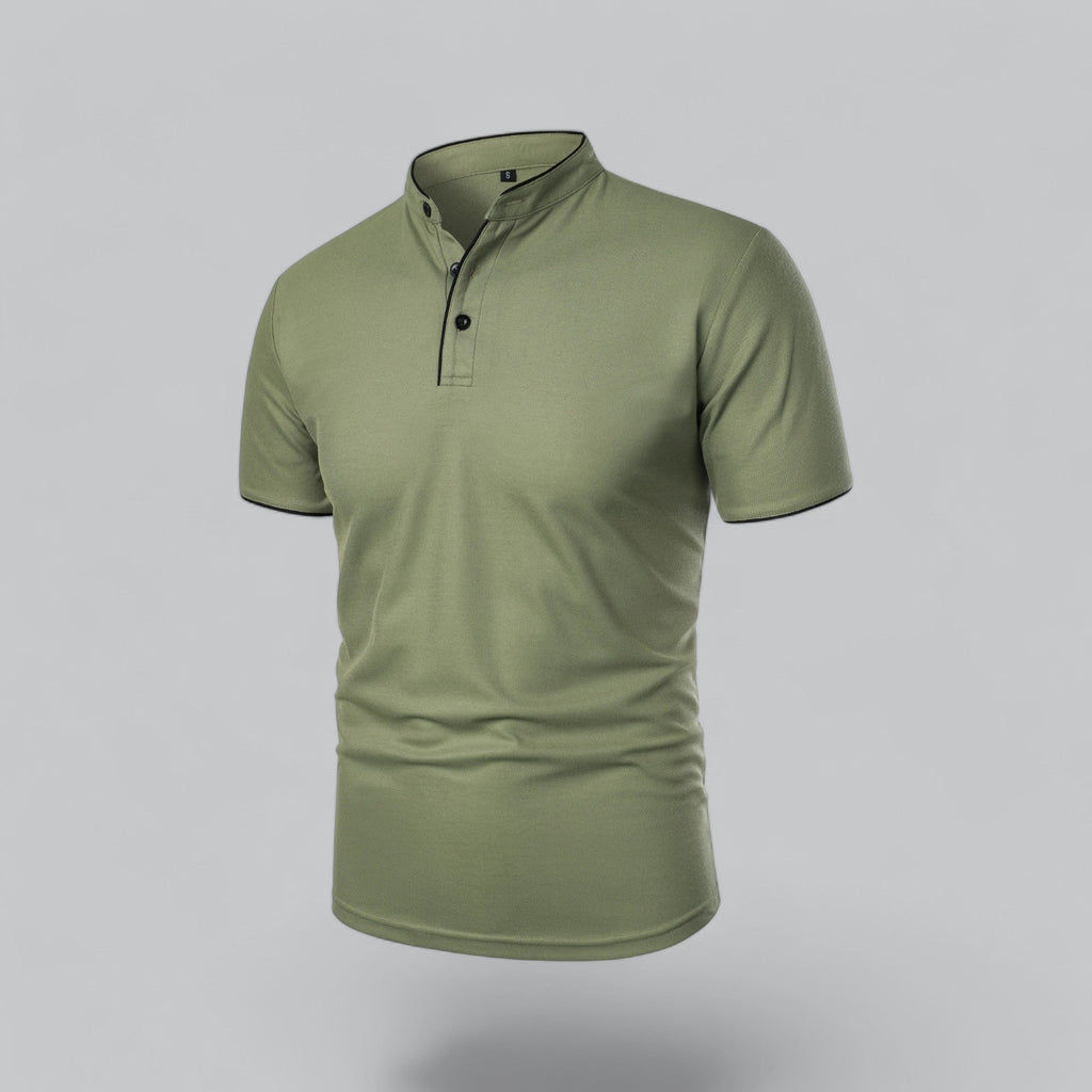 Men's Plaid Short Sleeve Polo Shirt