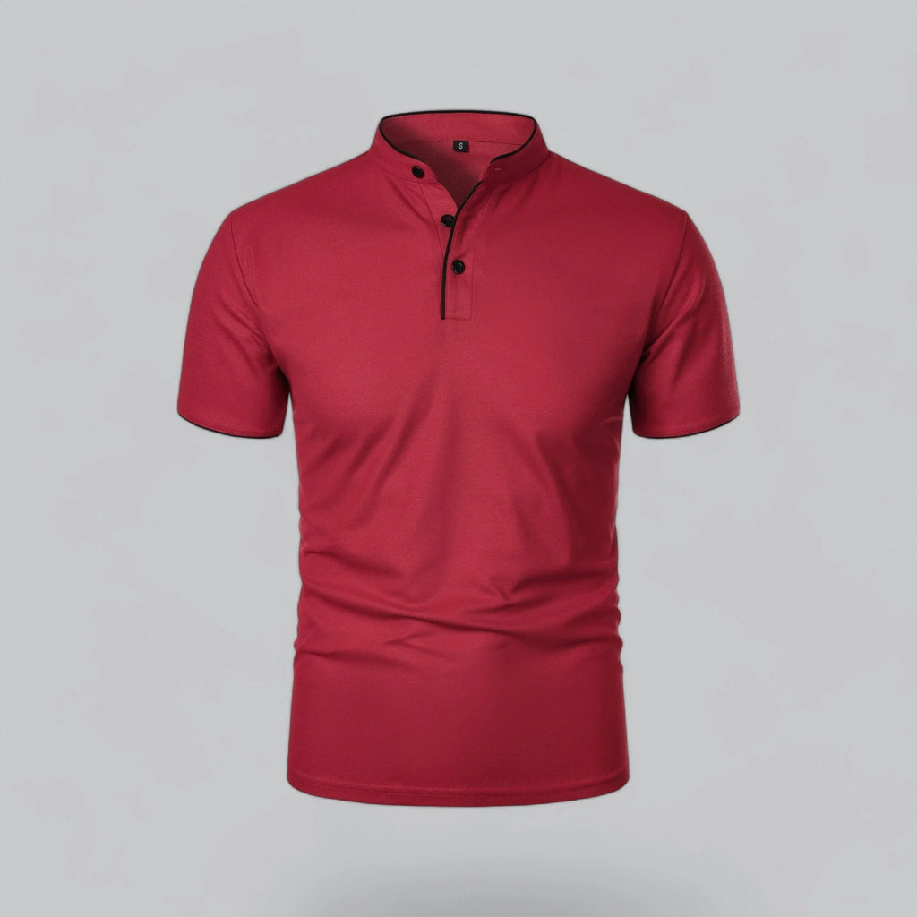 Men's Plaid Short Sleeve Polo Shirt