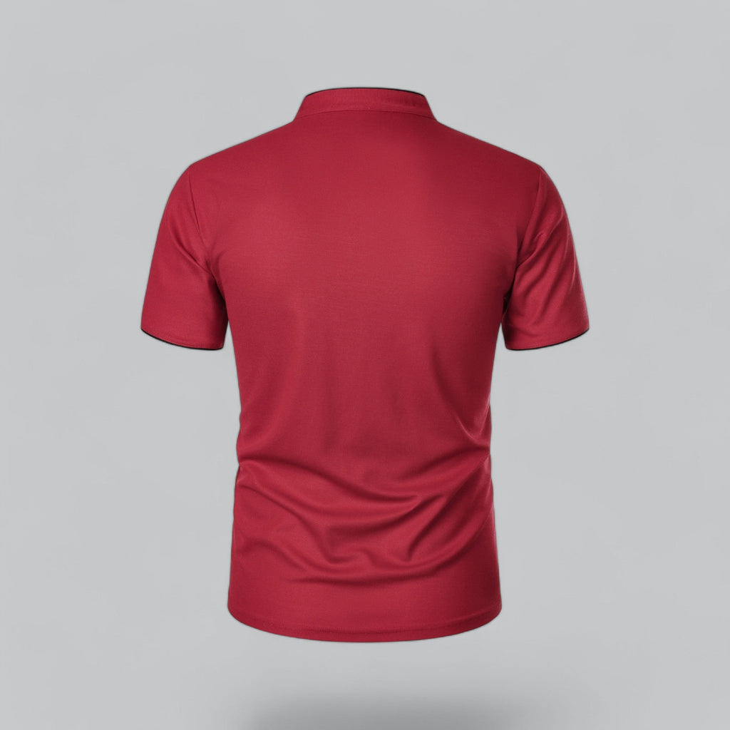 Men's Plaid Short Sleeve Polo Shirt
