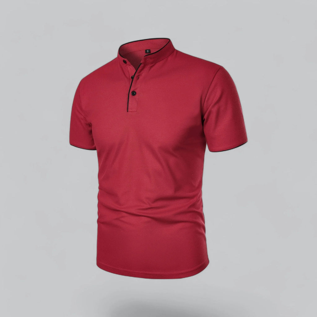 Men's Plaid Short Sleeve Polo Shirt
